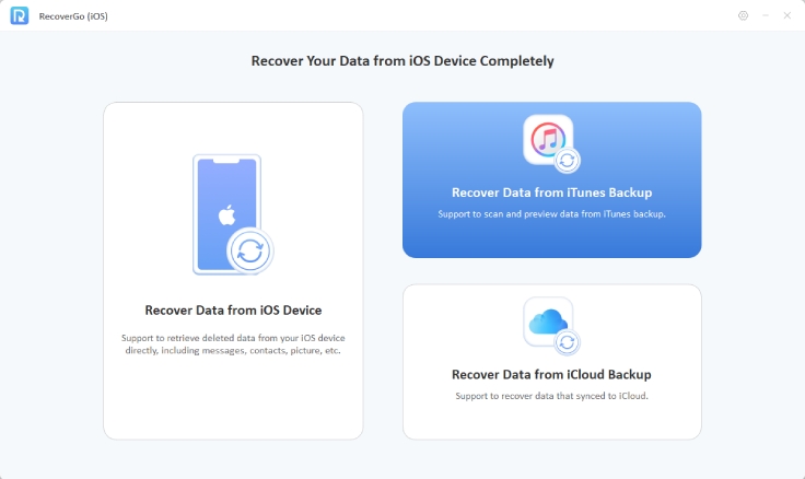 Select a recovery mode in RecoverGo iOS