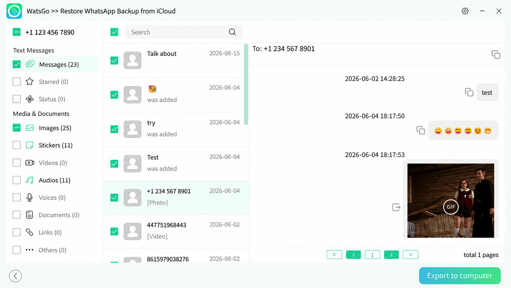 Preview and export iCloud data
