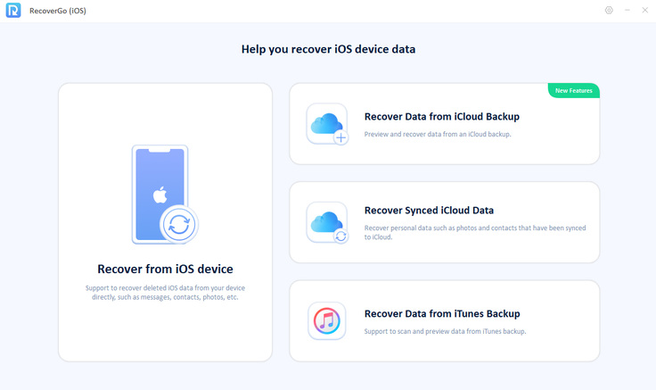 Select a recovery mode in RecoverGo iOS