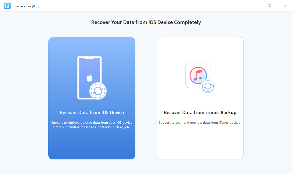 recovergo ios-selec recover from ios device