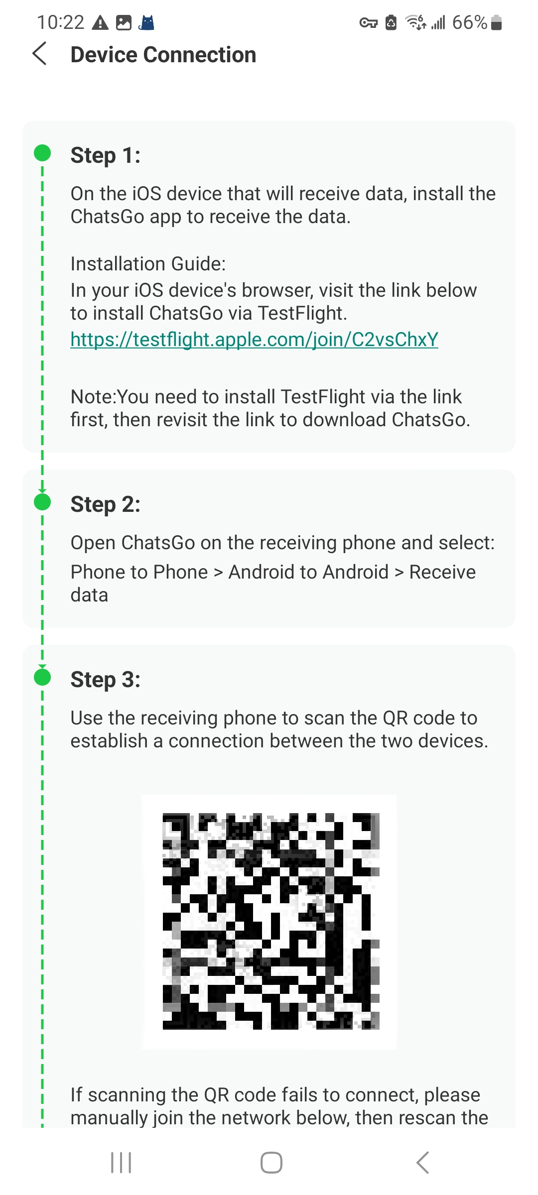 chatsgo device connection