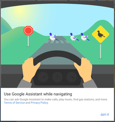 use google assistant while navigating