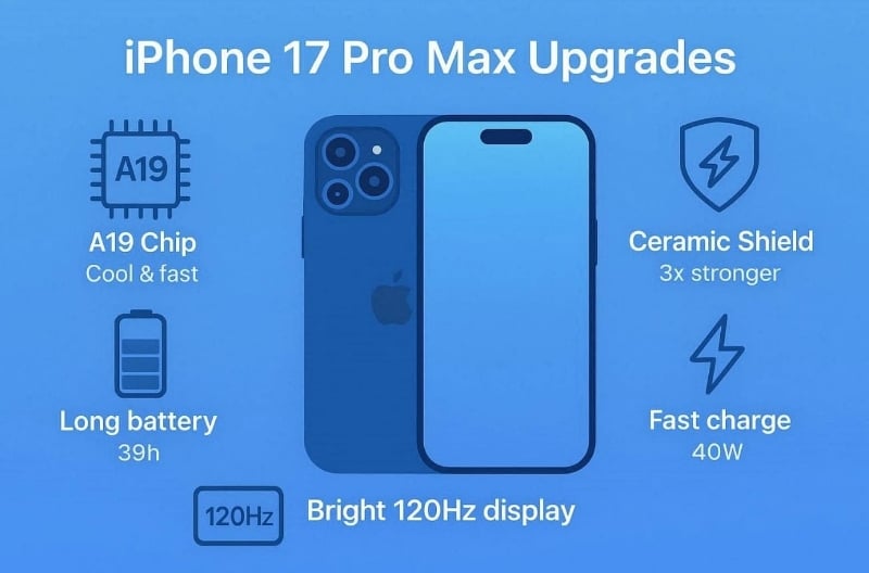 upgrades in iphone 17 pro max