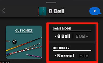 8 ball game setting