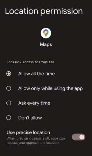 google maps location permission android