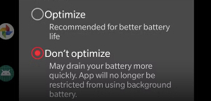 google maps turn off battery optimization