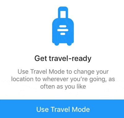 travel mode on Bumble