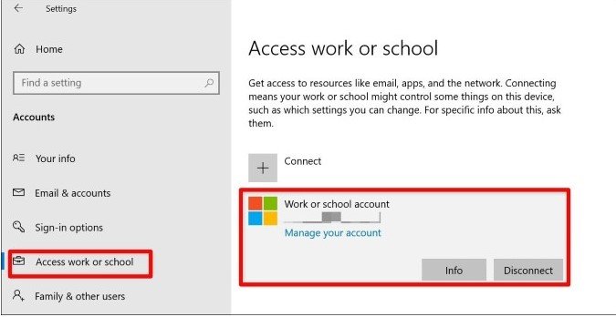 Remove Work or School account option when signing into Microsoft