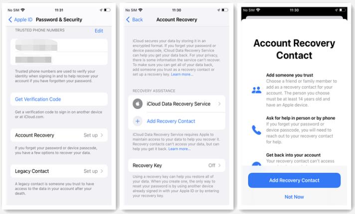 add account recovery contact