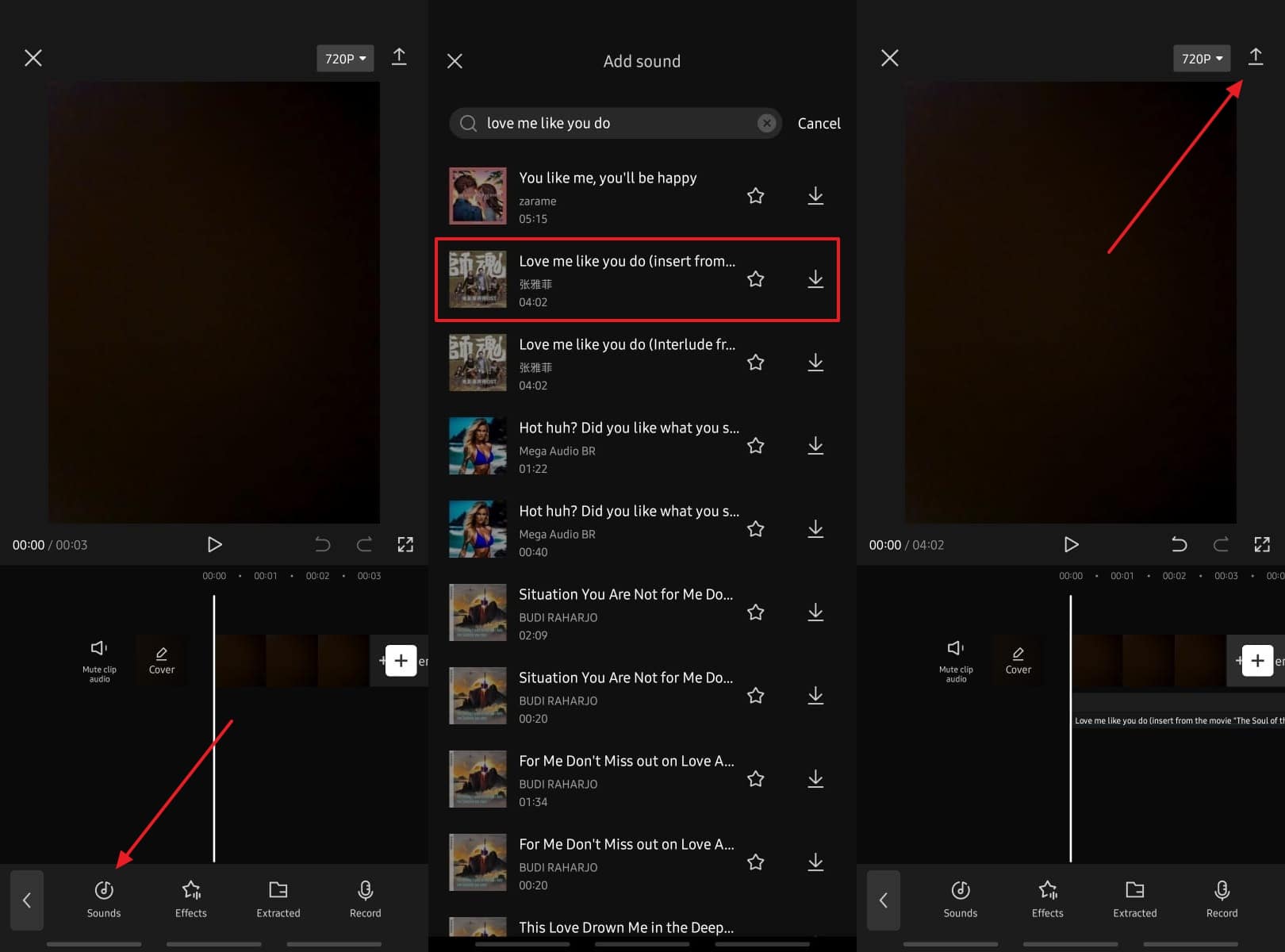 export the video with music