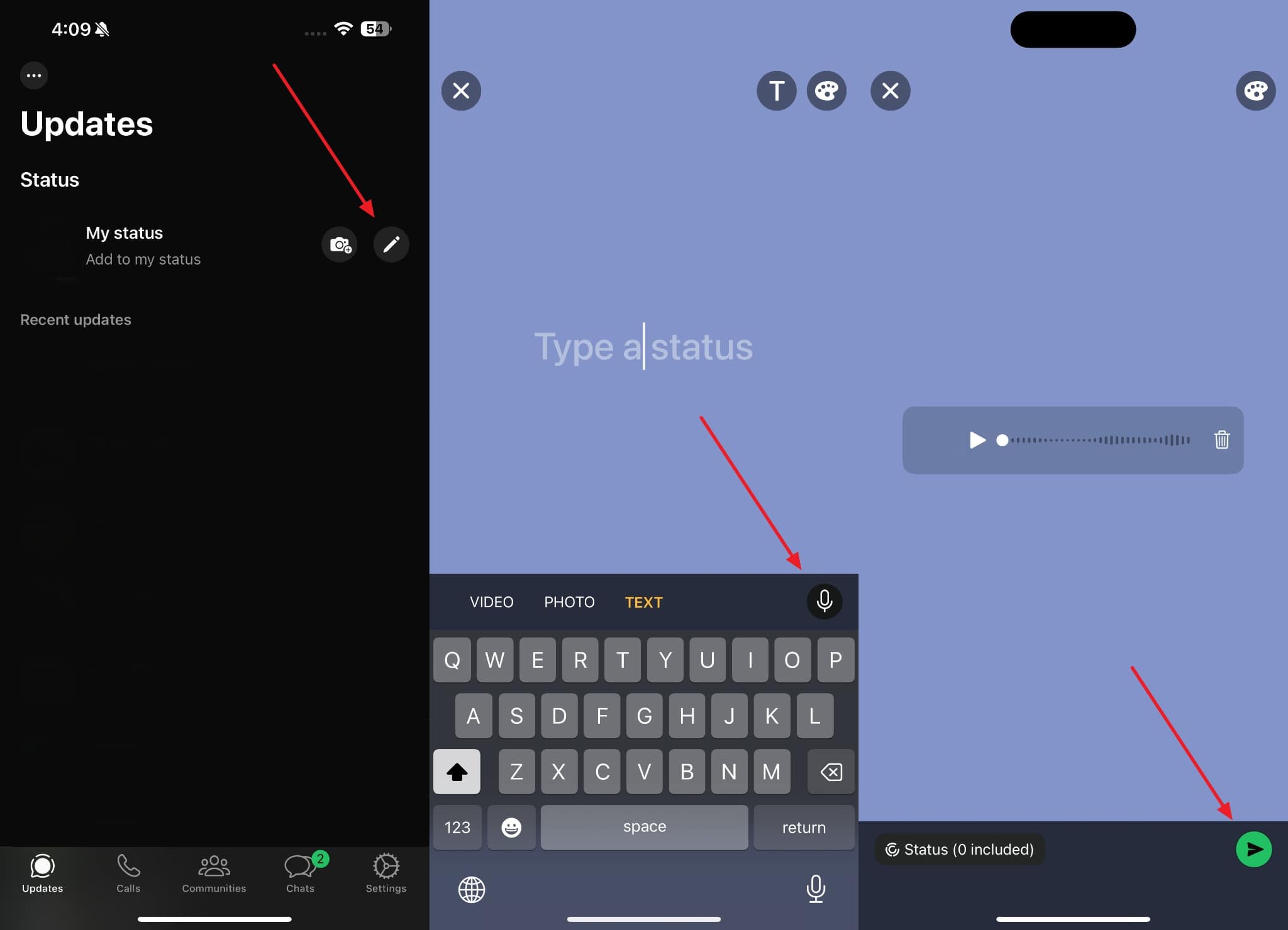 record music for whatsapp status