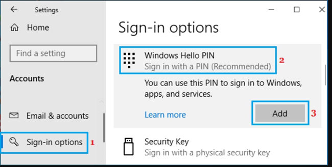 change pin windows 10