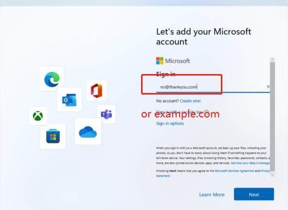 windows 11 create account without password