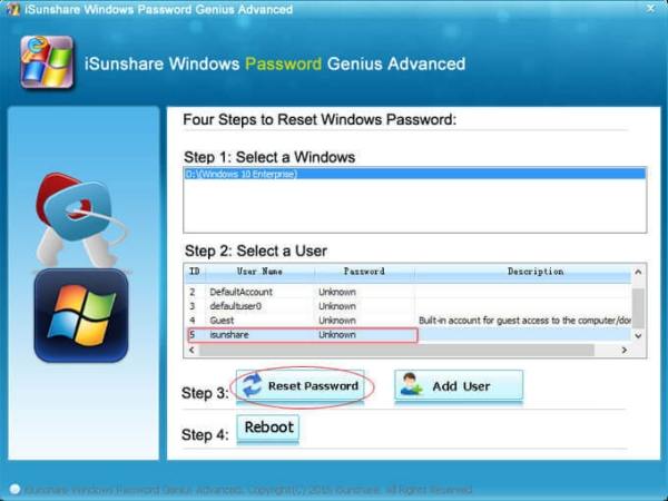 reset password