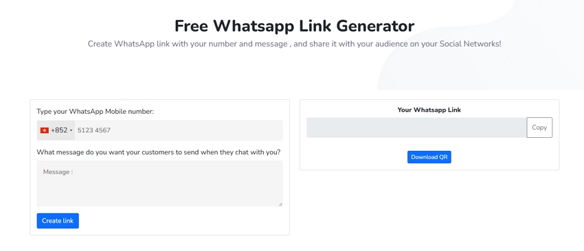 alvochat create whatsapp link
