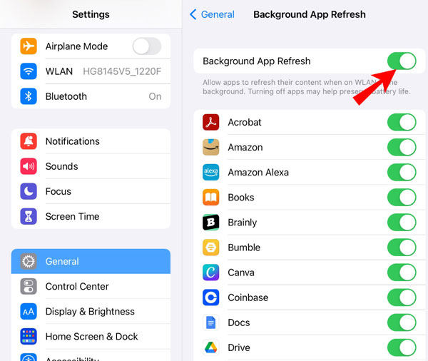 apps running in the background
