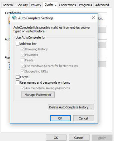 auto complete settings