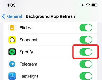 spotify background refresh