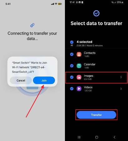 transfer images from iphone to android