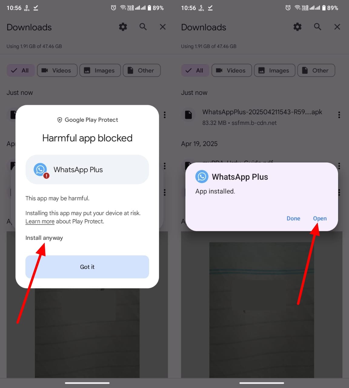 install blue color whatsapp