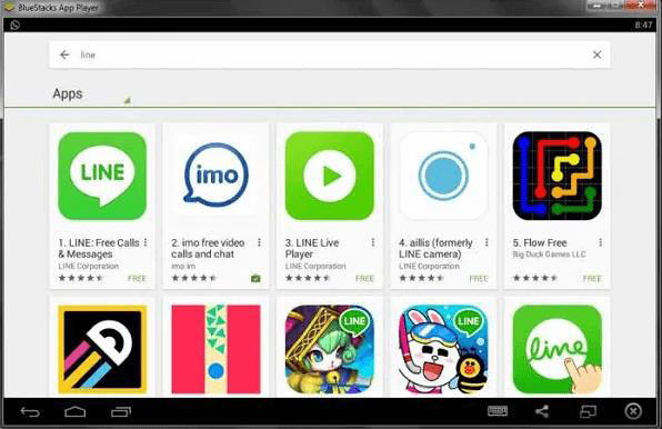 create line account via bluestack