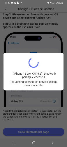 bluetooth pairing successful