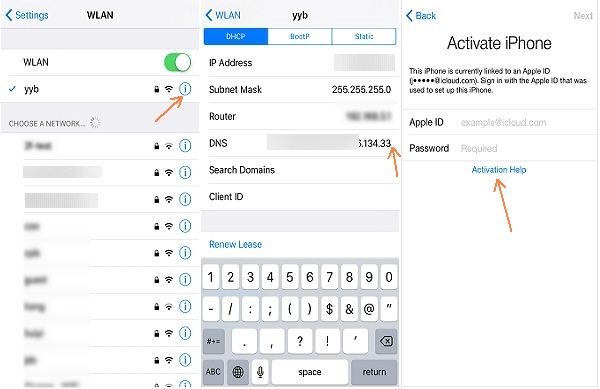 Bypass iPhone Activation without SIM Card dns