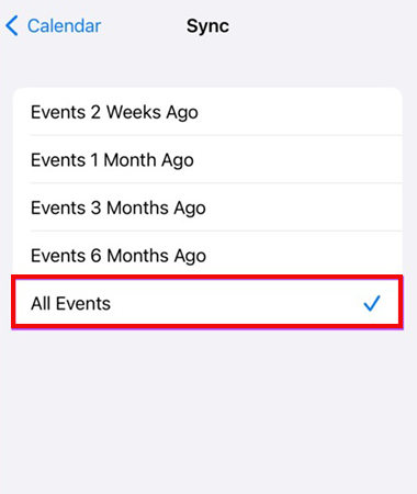 sync all events