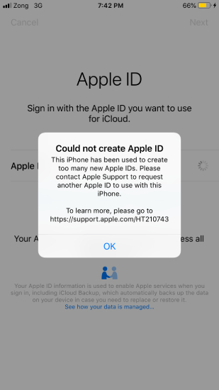 could not create account at this time apple id reddit