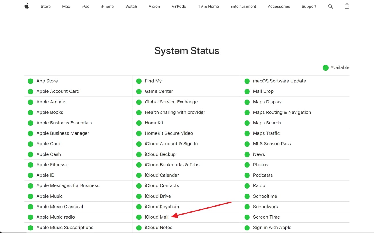 check email service provider status