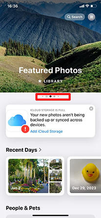 carousel view of ios 18 
