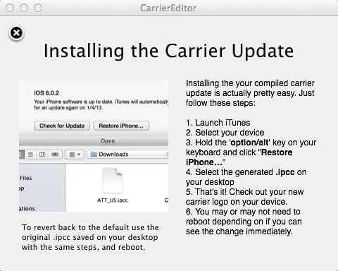 Installieren des Carrier-Updates