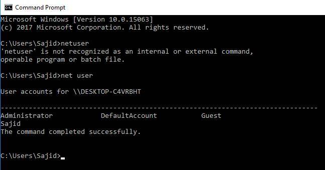 change admin password cmd