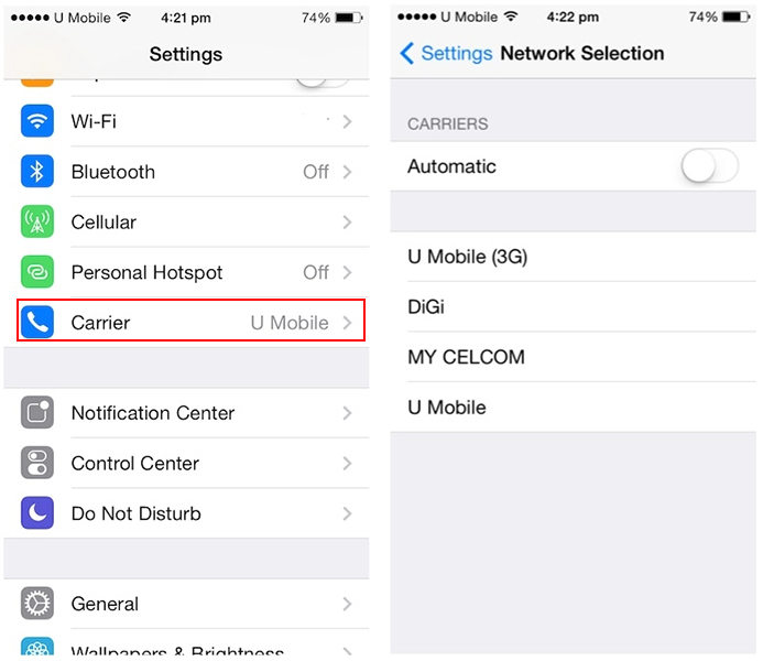 How to Change Carrier on iPhone, Manually Update Network Provider