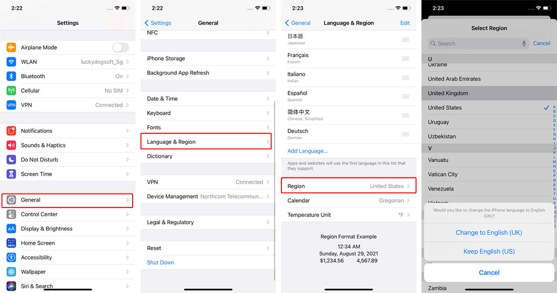 how-to-change-country-on-iphone