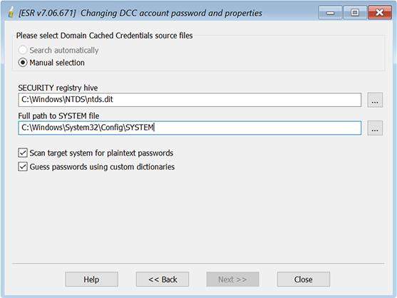 change account password and properties