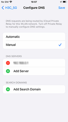 change dns settings
