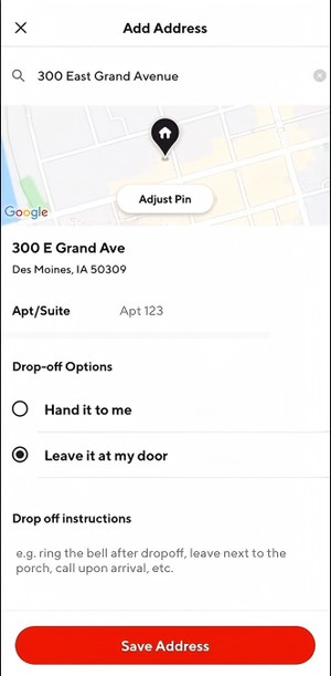 how to change your delivery address on doordash