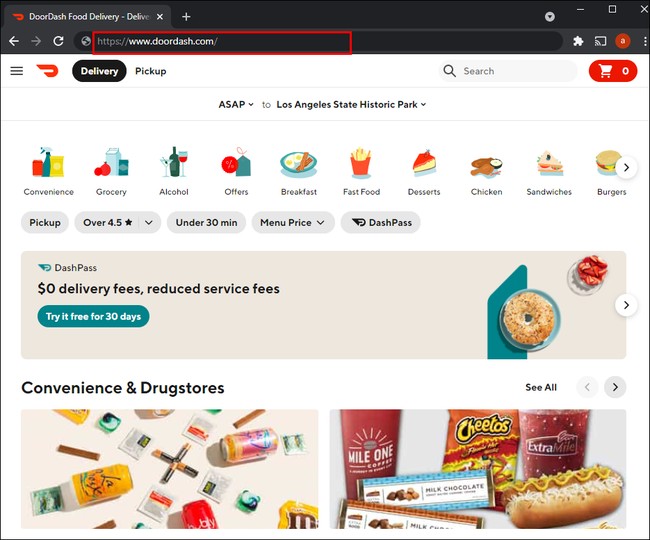 how to change your delivery address on doordash website