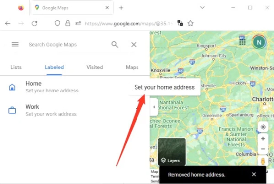change home address google maps for desktop