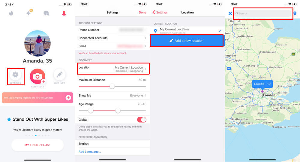 Change Location on Tinder