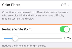Reduce White Point on iPhone