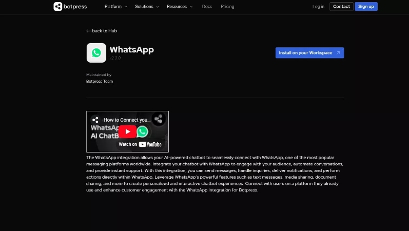 botpress ai whatsapp chatbot