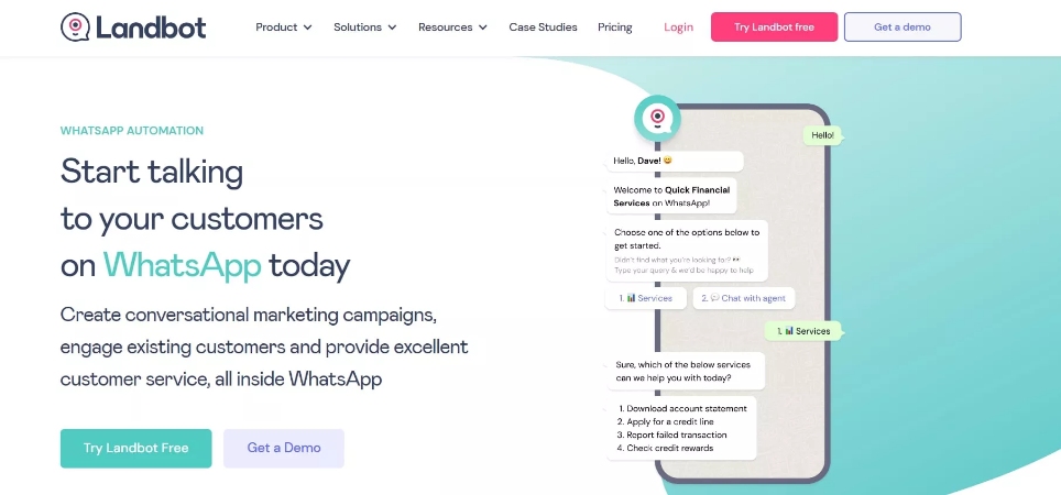 landbot ai whatsapp chatbot