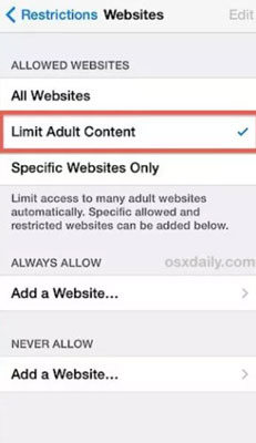 check content restriction