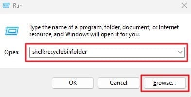 open recycle bin folder