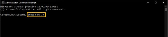chkdsk command line
