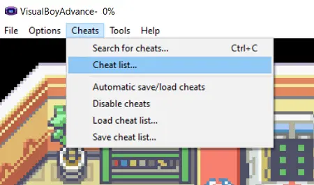 choose cheat list