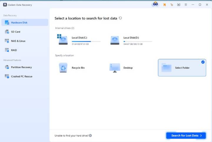 cisdem data recovery main