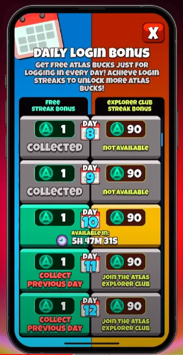 claim your daily login bonus